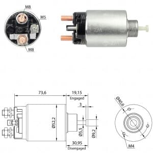 ZM 860 Marş Otomatiği 12V Marine Tip Delco Tip PG260 Seri Buick - Pontiac - Chevrolet - Oldsmobile