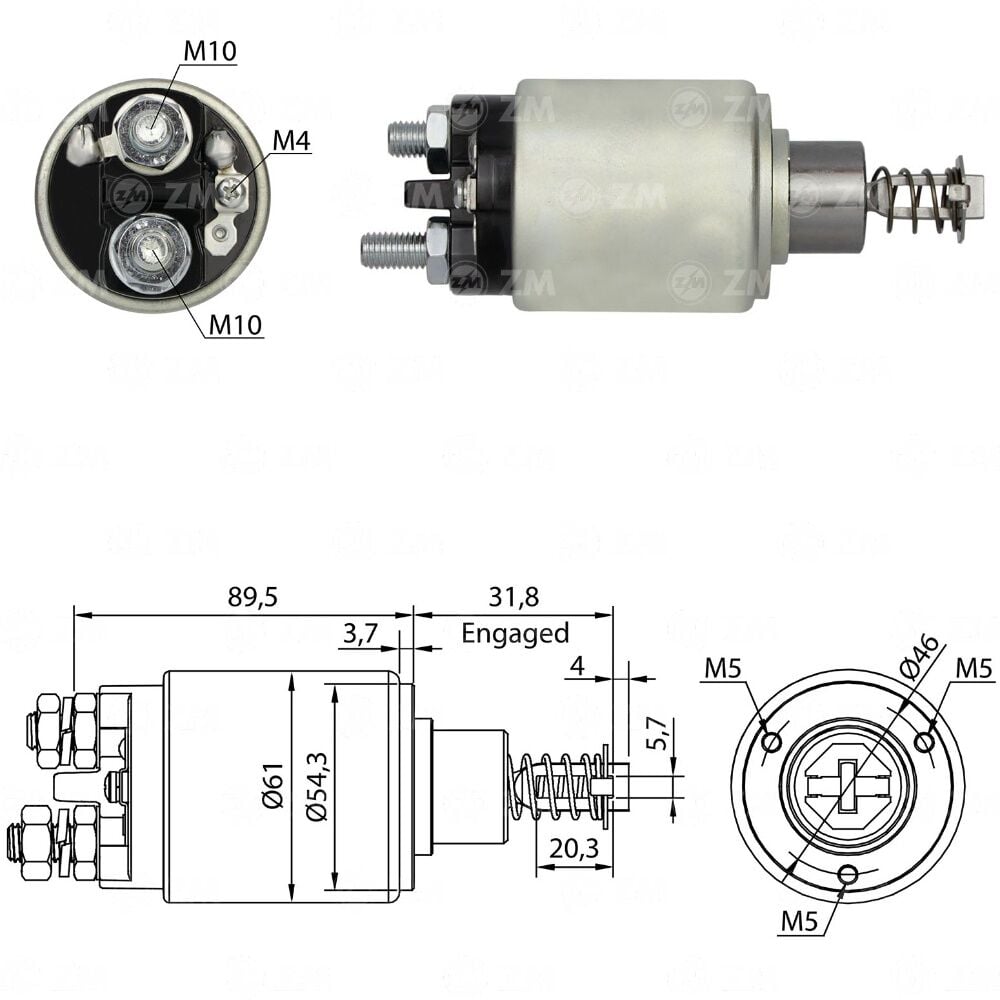 ZM 538 Marş Otomatiği 12V Case / Massey Ferguson Traktör