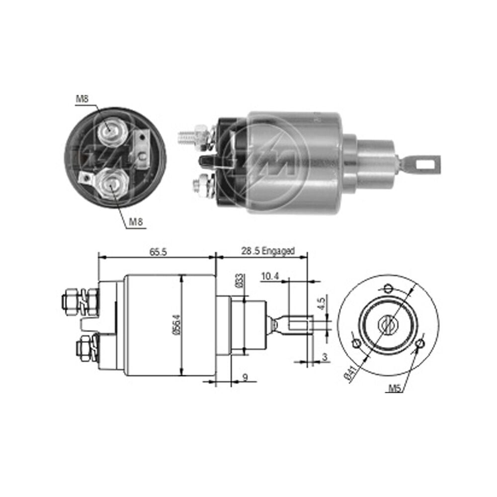 ZM 2573 Marş Otomatiği 12V Bosch Tip Volkswagen Transporter - Caravelle T3 - T4 Eski Model