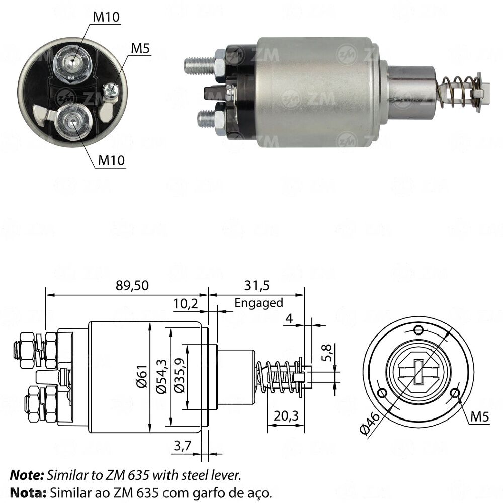 ZM 537 Marş Otomatiği 12V Agrale / Ford / Komatsu / Valmet / Volkswagen / Yanmar