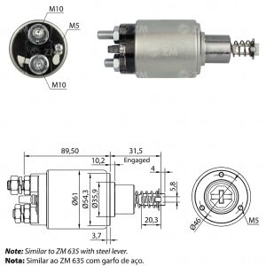 ZM 537 Marş Otomatiği 12V Agrale / Ford / Komatsu / Valmet / Volkswagen / Yanmar