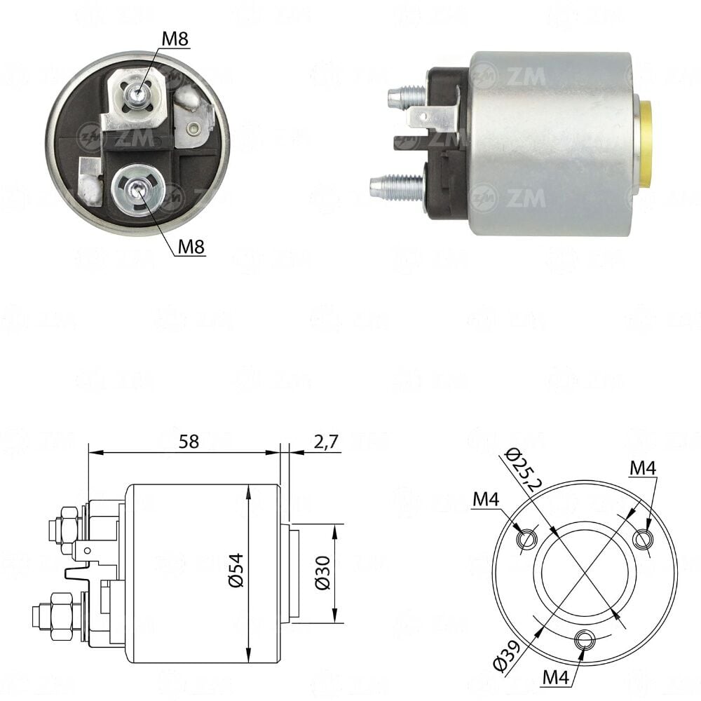 ZM 491 Marş Otomatiği 12V Fişli Fiat Uno - Tipo - Tempra - Fiorino / Lancia Y10 - Dedra 594045 - NE777