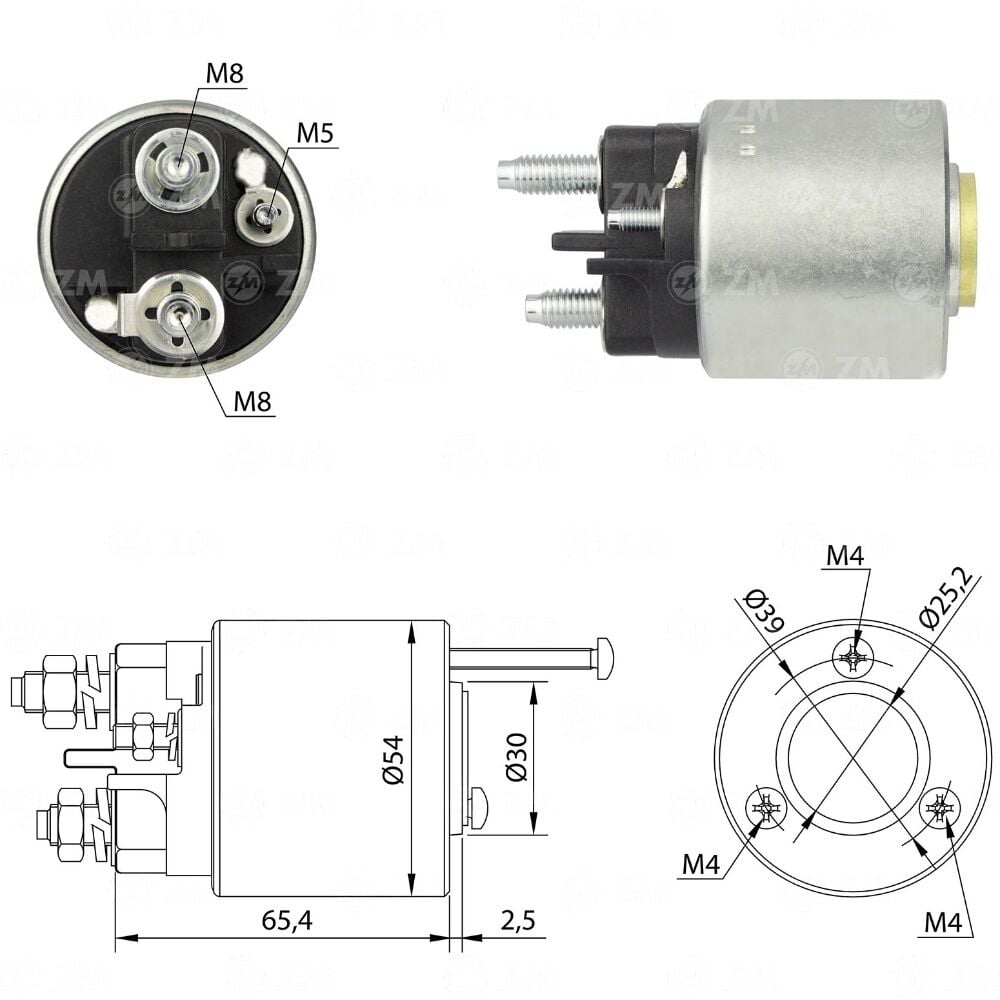 ZM 496 Marş Otomatiği 12V Civatalı Fiat Brava - Bravo - Marea - Palio - Siena - Strada / Lancia Dedra - Delta - Lybra 594183 - 594048 - NE898