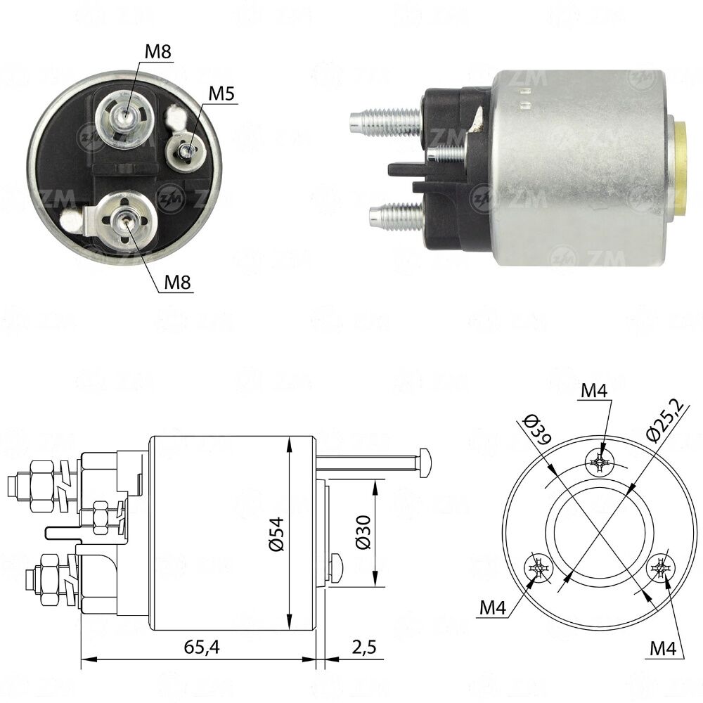 ZM 496 Marş Otomatiği 12V Civatalı Fiat Brava - Bravo - Marea - Palio - Siena - Strada / Lancia Dedra - Delta - Lybra 594183 - 594048 - NE898