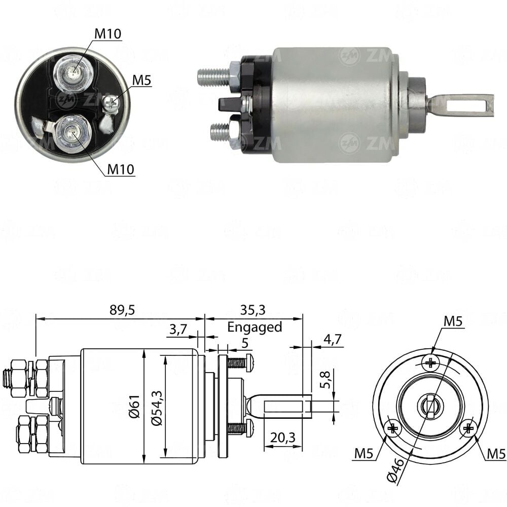 ZM 534 Marş Otomatiği 12V Case / John Deere / Massey Ferguson / Mercedes-Benz Traktör - İş Makinesi
