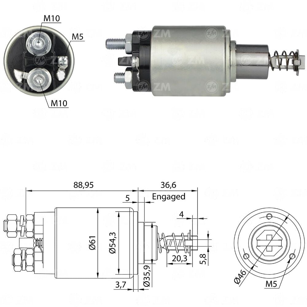 ZM 531 Marş Otomatiği 12V Agrale / Case / Fiatallis / Chevrolet / John Deere / Massey Ferguson / Mercedes-Benz / New Holland
