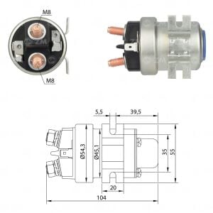 ZM 403 Marş Ara Otomatiği 12V 200 Amper Universal Tip Traktör - İş Makinesi - Kamyon - Forklift - Marine SUN-0403