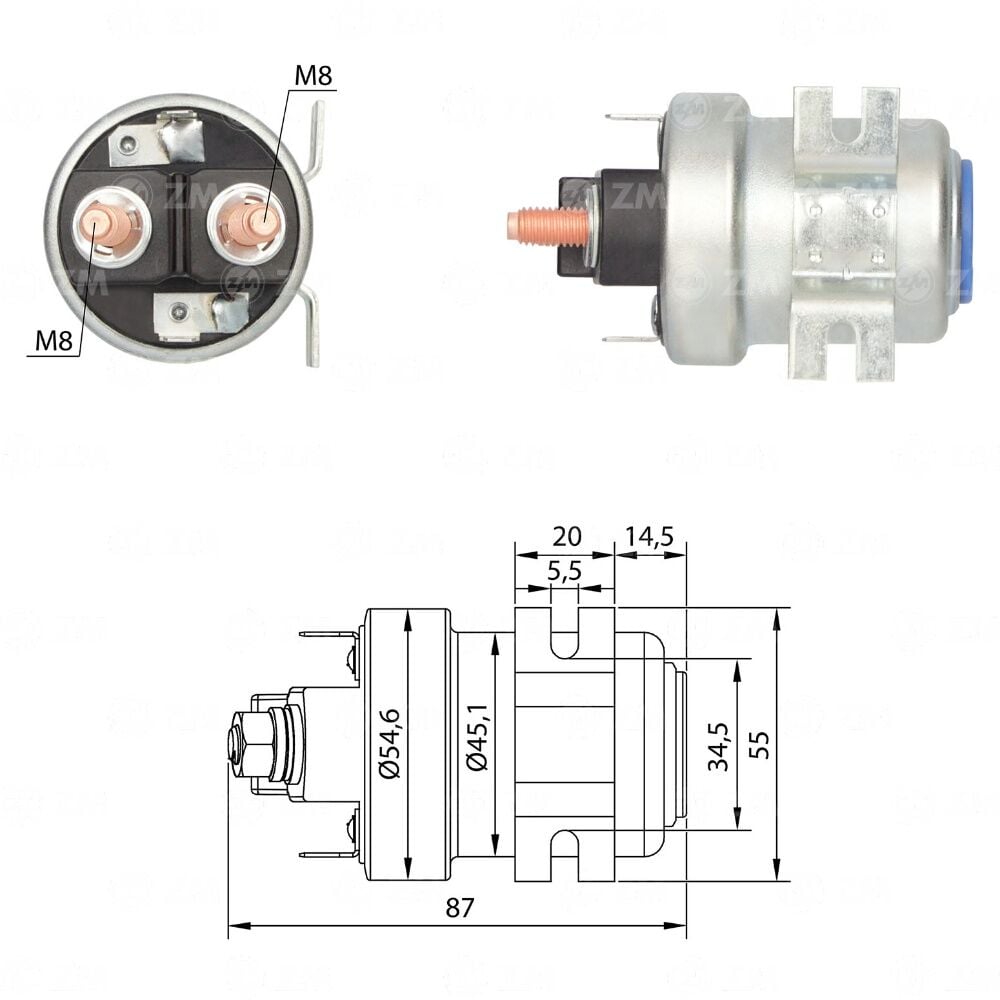 ZM 405 Marş Ara Otomatiği 12V 200 Amper Universal Tip Traktör - İş Makinesi - Kamyon - Forklift - Marine