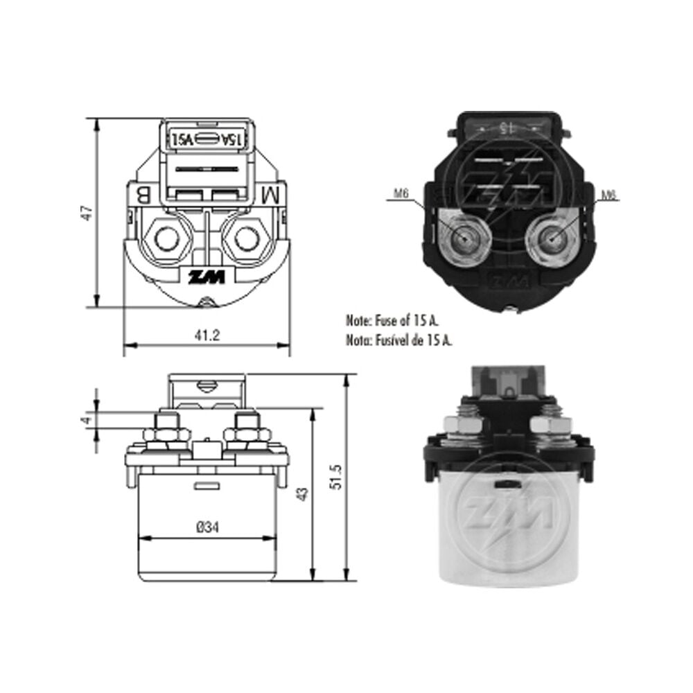 ZM 111 Marş Otomatiği 12V Honda Biz 125 ES - CG 150 - NXR 125 Bros ES - NXR 150 Bros - Titan ES - XLR 125
