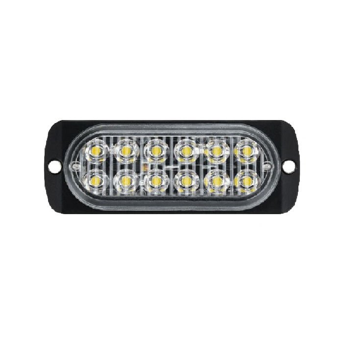 Parmak Lamba Mercekli Cam 12 Led'Li 115Mm 12V-24V Beyaz - FR0278-W