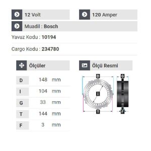 NURSAN 178412 Statör 12V 120A V.Wagen Lt 35-2.5.Tdı-Ford V184 Y.M Alternatörlerde