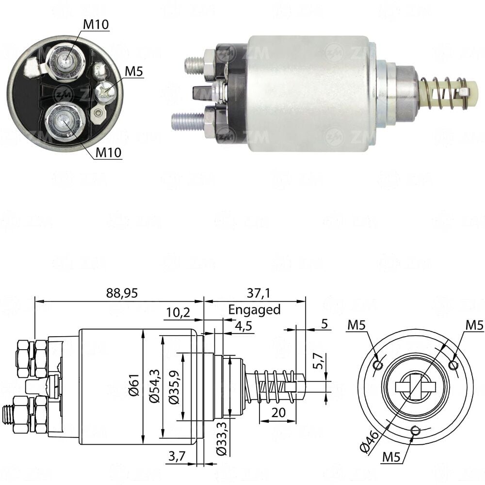 ZM 645 Marş Otomatiği 24V Mercedes-Benz Dizel Kamyon - Otobüs CBT-TR