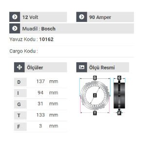NURSAN 178512 Mercedes Sprinter 90 Amp 12V