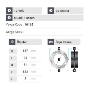 NURSAN 178512 Mercedes Sprinter 90 Amp 12V