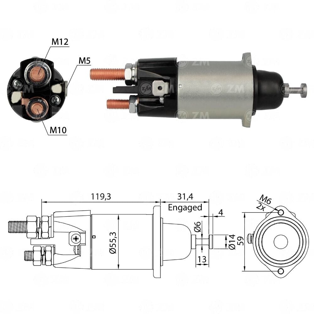 ZM 3898 Marş Otomatiği 24V Mitsubishi Tip Mercedes-Benz Atron - Axor