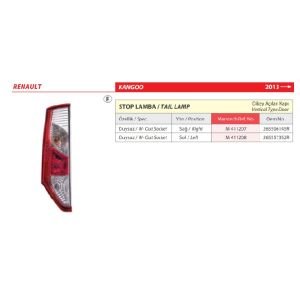 Renault Kango Duysuz Sağ Arka Stop Lambası 2013> -265506145R