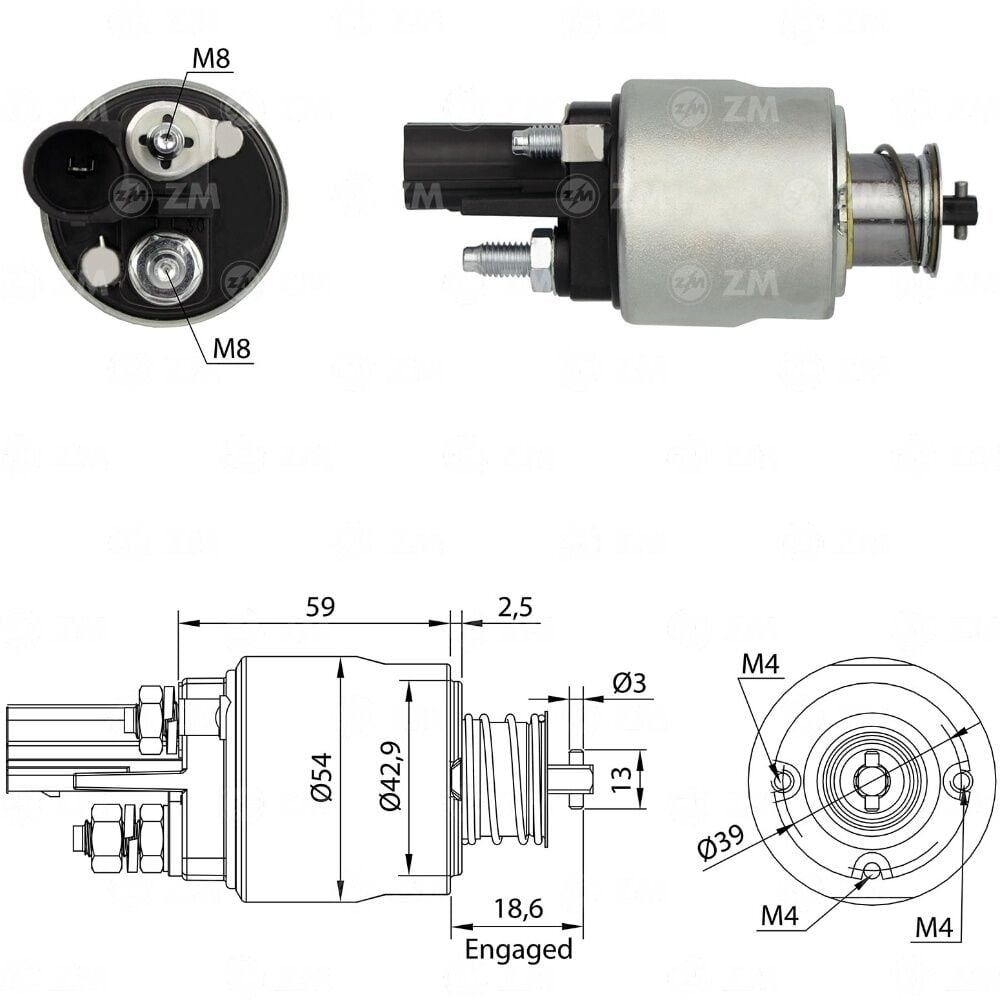 ZM 1498 Marş Otomatiği 12V Soketli İnce Tek Fiş 458214