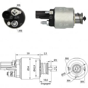 ZM 1498 Marş Otomatiği 12V Soketli İnce Tek Fiş 458214
