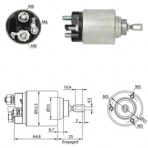 ZM 1371 Marş Otomatiği 12V Cıvatalı 2339304015.047.050