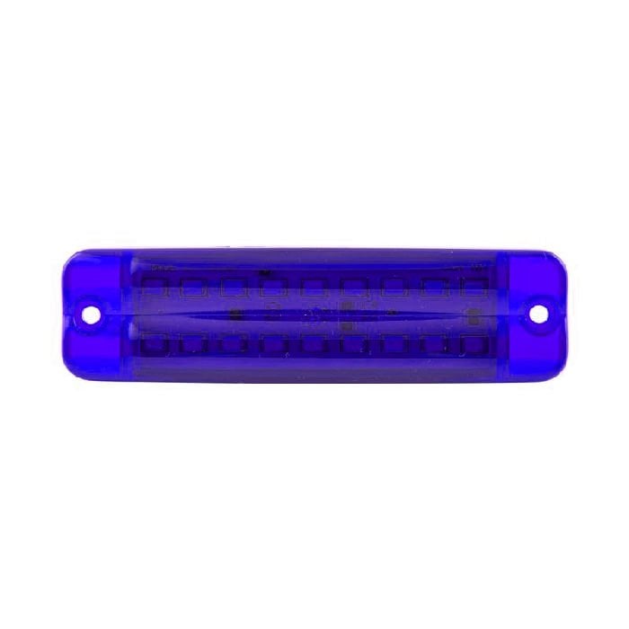 Çift Sıra Parmak Lamba 18 Led'Li 100Mm 12V-24V Mavi - FR0316-B