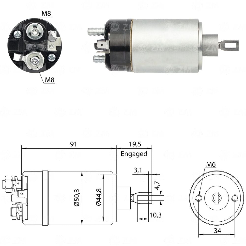 ZM 521 Marş Otomatiği 12V Volkswagen 1600 - 411 / Porsche 914