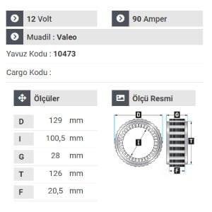 NURSAN 182312 Statör 12V 90A Hyundai Accent 1.3 1.5