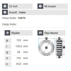 NURSAN 182312 Statör 12V 90A Hyundai Accent 1.3 1.5