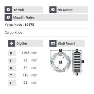 NURSAN 182612 Statör Fiat Egea