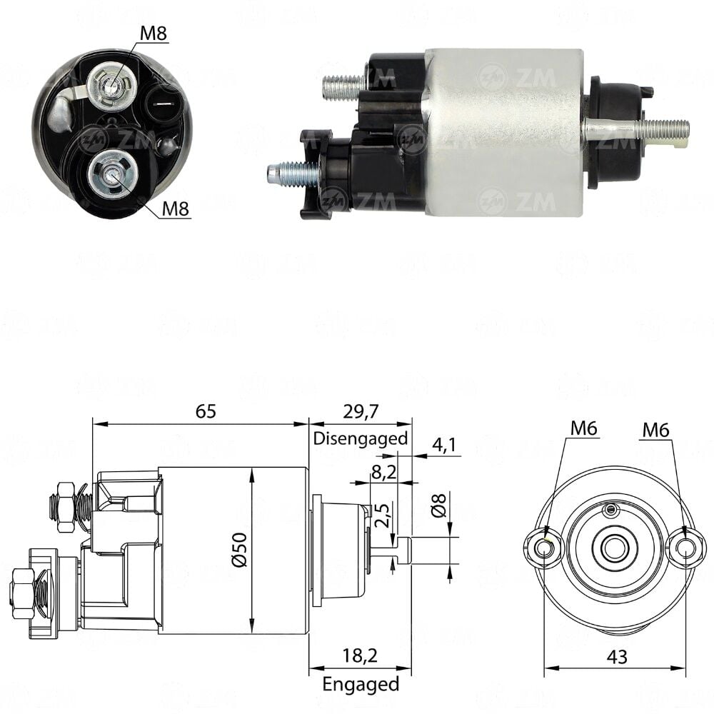 ZM 4705 Marş Otomatiği 12V Honda Civic 1.7 2001-2005