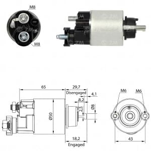 ZM 4705 Marş Otomatiği 12V Honda Civic 1.7 2001-2005