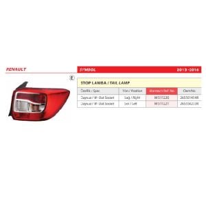 Renault Symbol Duysuz Sağ Arka Stop Lambası 2013-2016  -265501454R
