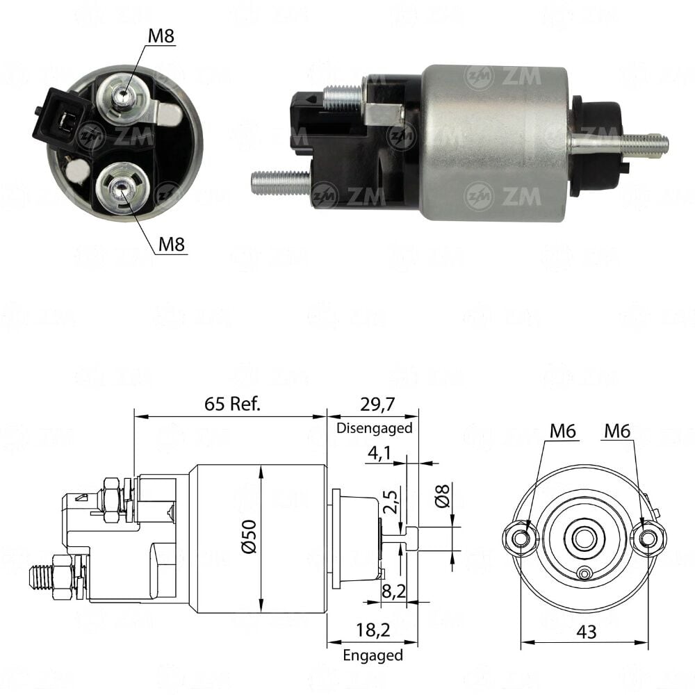 ZM 4708 Marş Otomatiği 12V Toyota Corolla - Yaris - Verso - Tercel (SS-1686)
