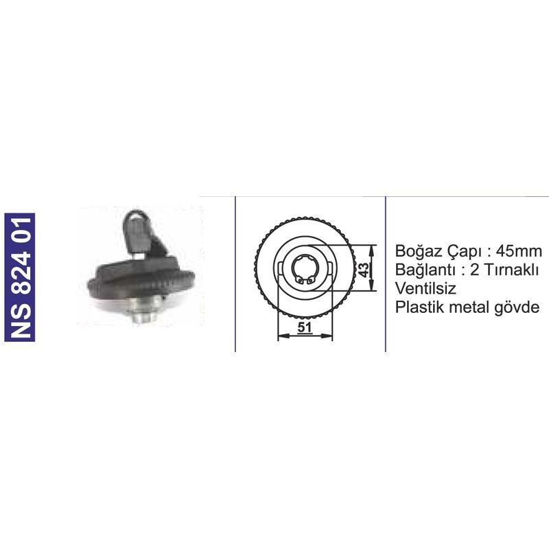 Depo Kapağı Mazot M4C 7058-1 Kilitli Tm 30 (Em) M4C7058-1 - NS82401