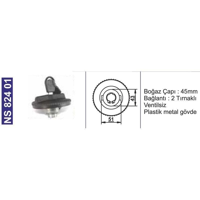 Depo Kapağı Mazot M4C 7058-1 Kilitli Tm 30 (Em) M4C7058-1 - NS82401