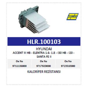 Hyundai Accent III HB Elentra Kalorifer Rezistansı 9723526000