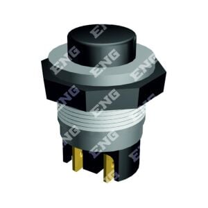 Eng 030215 Metal Buton Gümüş Kontaklı Terminalli (Sıyah)
