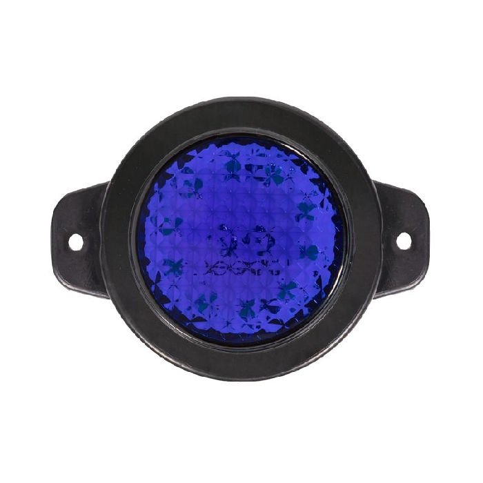 Yuvarlak İşaret Lamba Petekli Cam 9 Led'Li 12V-24V Mavi - FR0162-B