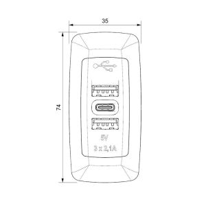 Sanel Çift USB-C Şarj Ünitesi 12/24V 6.3A SUC9B.DG