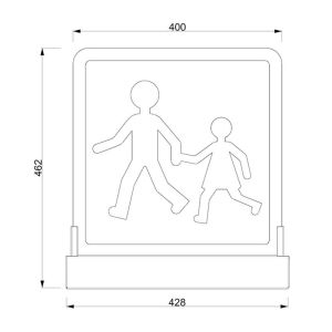Sanel Okul Taşıtı Dur Ledli Uyarı Büyük 40X40 Temsaorj SPG127A