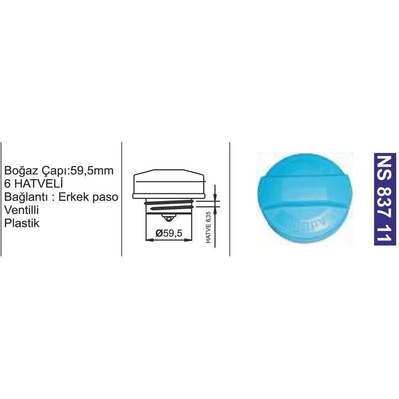 Depo Kapağı Üre Tankı Kapağı Ventilli-Kilitsiz Ford Cargo-Iveco, Scanıa Ad Blue 21075531 - NS83711