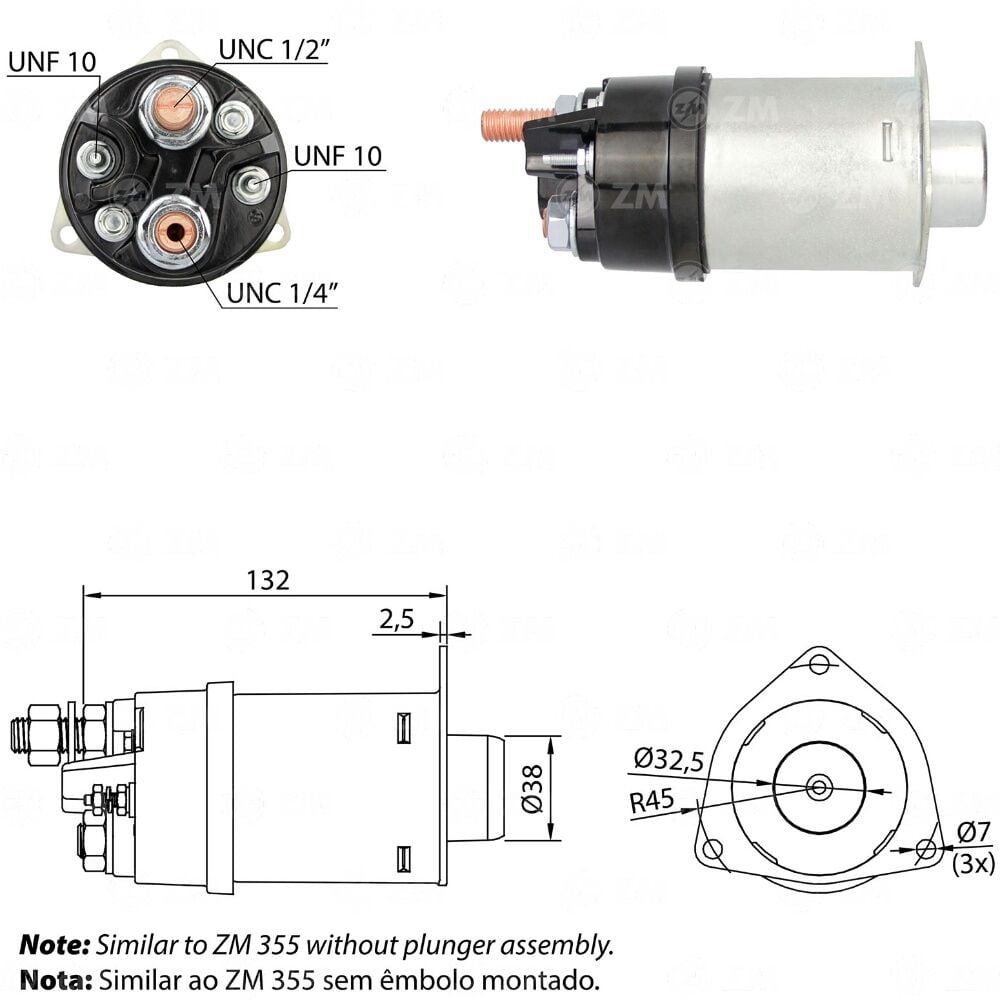 ZM 455 Marş Otomatiği 12V 37MT Perkins