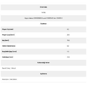 Form Metal 74739 Suzuki 5 Kanal 8 Diş 283005800 Marş Dişlisi