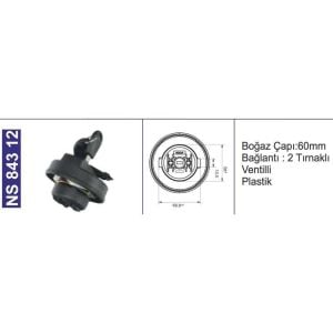 Depo Kapağı Mazot Ventilli-Tırnaklı- Phantom 398-3095-3105 Kilitli Massey Ferguson/Uzel 1695732M1 - NS84312
