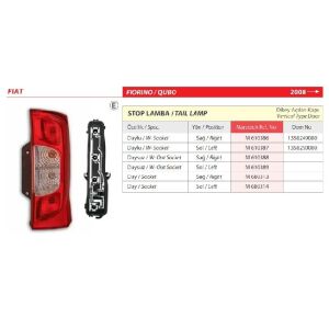 Fiat Fiorino Sol Arka Duysuz Stop Lambası (Dikey Açılan Kapı) 2008>