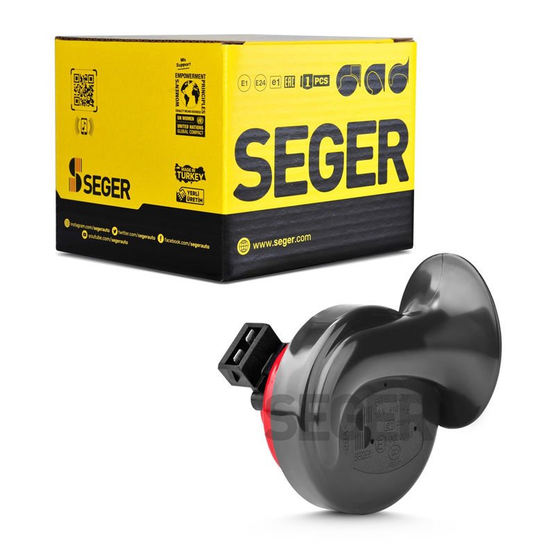 SEGER-60B Salyangoz Korna 12V (Dadat), Kalın Ses, K-Jet 2x Soket (Vw, Audi, Skoda, Seat, Mercedes)