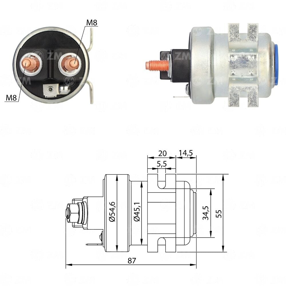 ZM 1405 Marş Ara Otomatiği 12V 200A Universal Tek Fiş