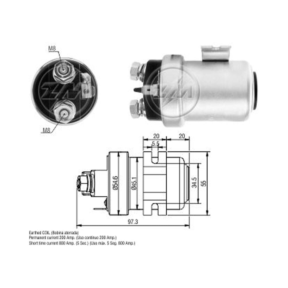 ZM 1406 Marş Ara Otomatiği 24V 200A Universal Tek Fiş