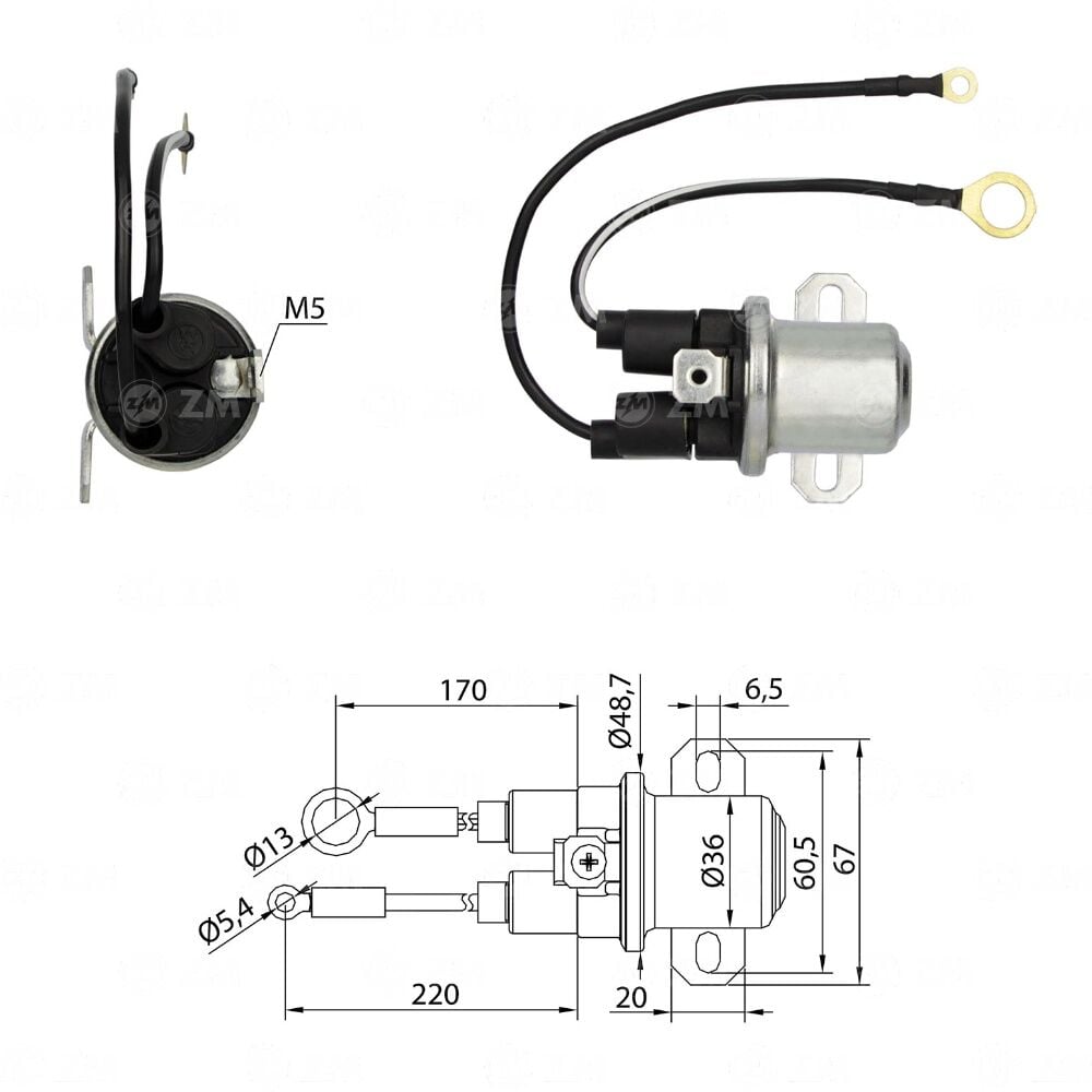 ZM 1407 Yardımcı Marş Otomatiği 12V 38MT Case - Cummins - Ford