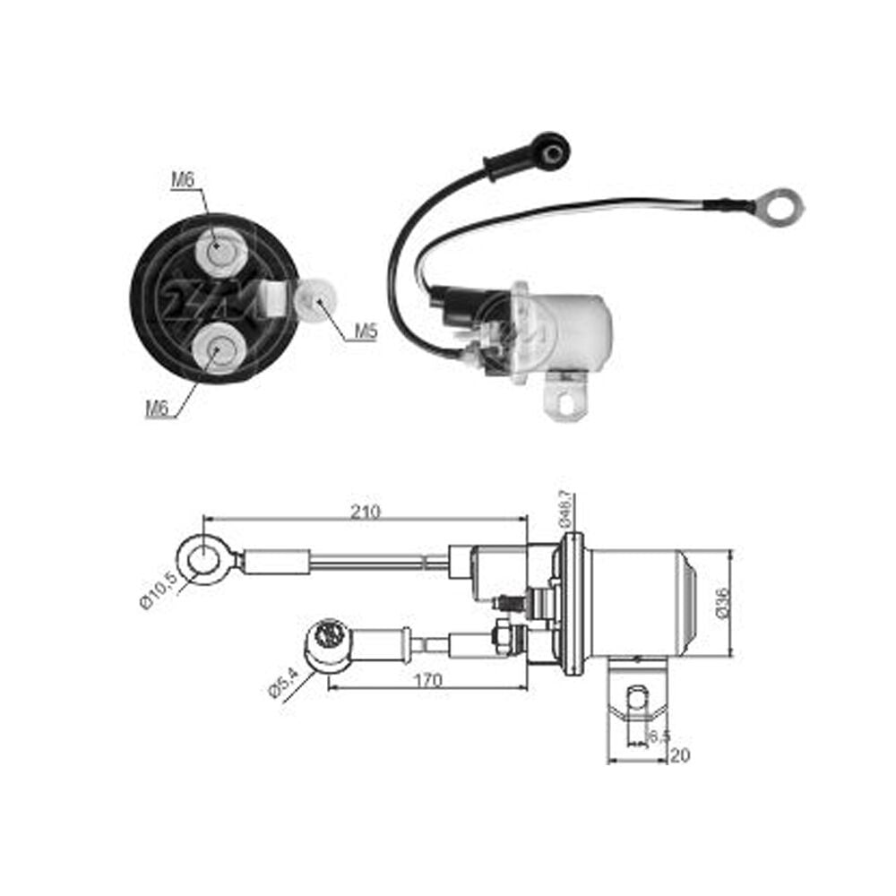 ZM 1428 Yardımcı Marş Otomatiği 24V Fiat-Iveco Tek Cıvata
